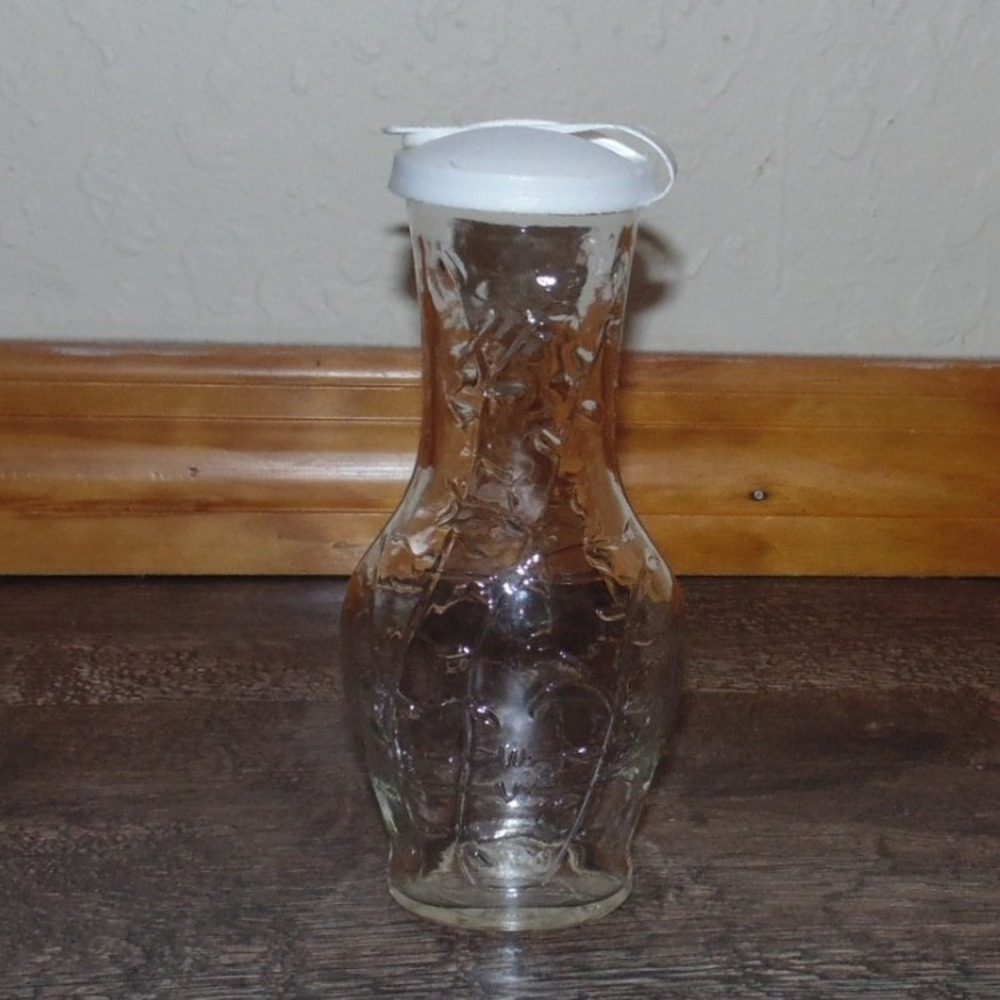 Good Seasons Glass Salad Dressing Cruet Clear Good Embossed Vintage